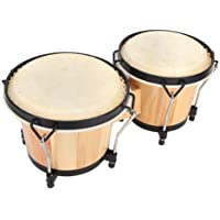 Bnineteenteam Bongo Drum Set Tambor Africano Madera Bongo Tambor de Piel de Oveja con Llave
